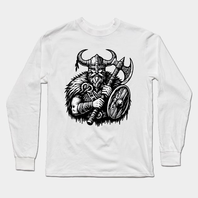 Nordic warrior Long Sleeve T-Shirt by Shy Elf Designer